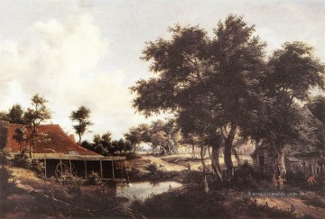  Strom Kunst - Die Wassermühle 1663 Landschaft Meindert Hobbema Strom